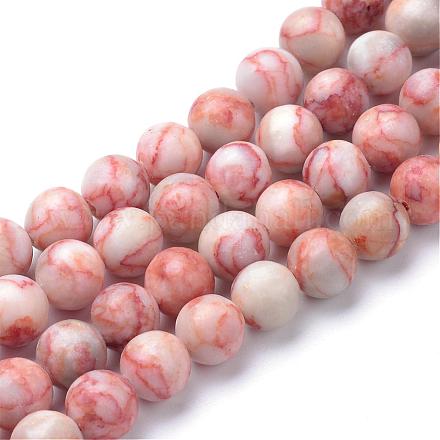 Brins de perles de netstone rouge naturel G-R345-8mm-45-1