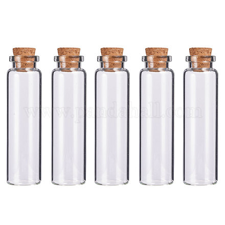 Benecreatガラス瓶ガラス瓶ビーズ容器  コルク栓付き  ウィッシングボトル  透明  8x2.2cm  穴：1.25のCM  容量：20ミリリットル  20個/セット CON-BC0004-72-1