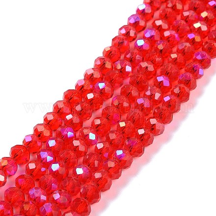 Chapelets de perles en verre électroplaqué EGLA-A034-T4mm-L09-1