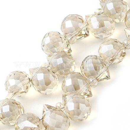 Стеклянные бусины с гальваническим покрытием &nbsp;EGLA-D030-17O-1