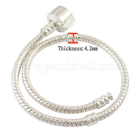 Brass European Bracelets X-PPJ008Y-19CM-S-1