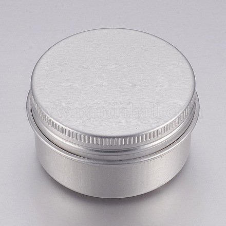 丸いアルミ缶  アルミジャー  化粧品の貯蔵容器  ろうそく  キャンディー  ねじ蓋付き  プラチナ  4.6x2.5cm  容量：30ml（1.01液量オンス） CON-L007-05A-1