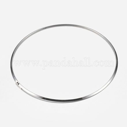 304ステンレススチール製チョーカーネックレス  硬いネックレス  ネックワイヤーネックレス  硬いネックレス  ステンレス鋼色  5-3/8インチ（13.7cm） NJEW-I101-001P-1