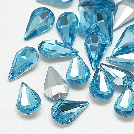 Cabujones de cristal con rhinestone RGLA-T082-6x10mm-12-1