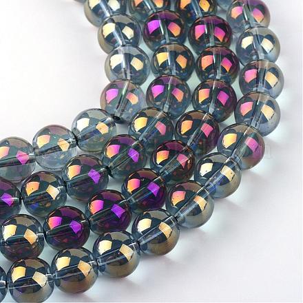 Electroplate Glass Beads Strands EGLA-Q062-10mm-A03-1