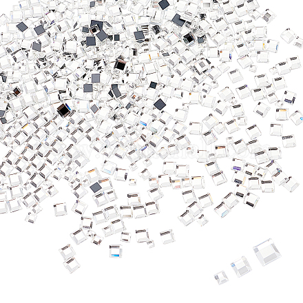 PandaHall 1500pcs 4 Sizes Clear Square Crushed Glass Rhinestone For Glitter Manicure Nail Art Decoration MRMJ-PH0001-37-1