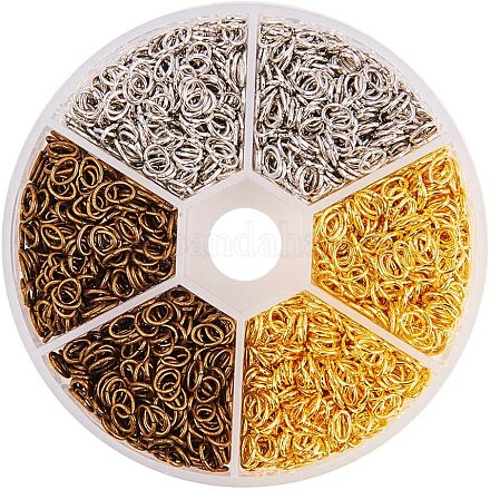 Pandahall Elite 3 gemischte Farbe ca. 2400 Stück ovale Eisen Biegeringe Schmuck Zubehör für DIY Bastelschmuck Herstellung Lieferungen (nah IFIN-PH0023-41-1