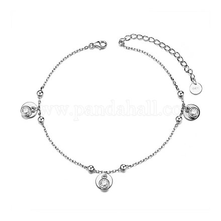Bracelet de cheville en argent sterling plaqué rhodium shegrace 925 JA81A-1
