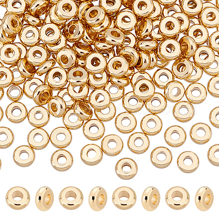 UNICRAFTALE About 200 Pcs 4mm Flat Round Beads 202 Stainless Steel Spacer Beads Hole 1.5mm Disc Real 18K Gold Plated Threading Beads Bracelet Loose Beads for DIY Bracelet Necklace Jewelry Making STAS-UN0036-16B-1