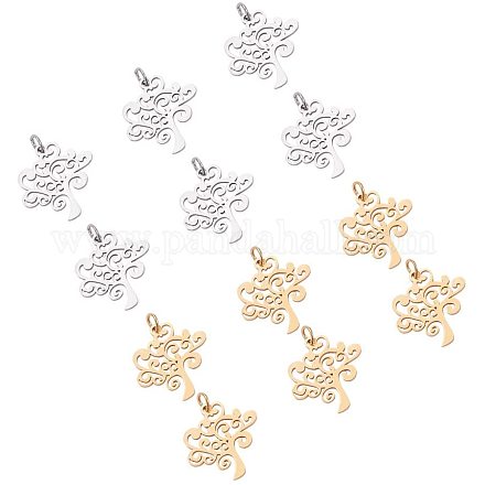 UNICRAFTALE 12pcs 304 Stainless Steel Tree of Life Pattern Pendants Mixed Color Charms 2.5mm Small Hole Pendant Metal Material Charm for DIY Bracelet Necklace Jewelry Making Craft 20.5x20x1mm STAS-UN0001-02-1