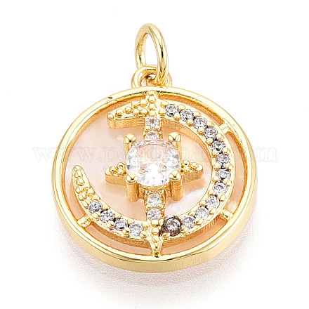 Латунные микропаве прозрачные подвески с фианитом KK-N268-36G-1