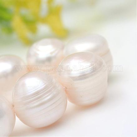 Hebras de perlas de agua dulce cultivadas naturales PEAR-R016-10-1