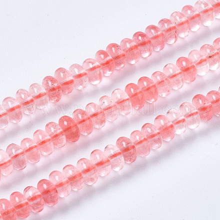 Perle di vetro di quarzo ciliegio fili G-S366-106-1