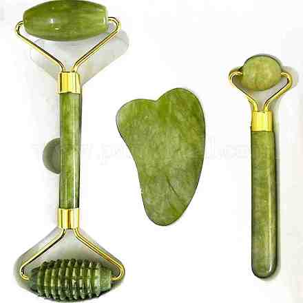 Kit d'outils de massage thérapeutique au jade naturel MATO-PW0001-035B-1