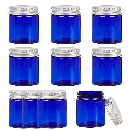 Benecreat 10 pack 80 ml bleu pot de crème rechargeable en plastique pour animaux de compagnie contenants cosmétiques vides flacons avec couvercle à vis pour cuisine MRMJ-WH0018-61B-03-1