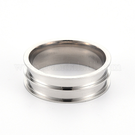 201 ébauche de noyau d'anneau en acier inoxydable pour la fabrication de bijoux incrustés RJEW-ZX002-05-12-1