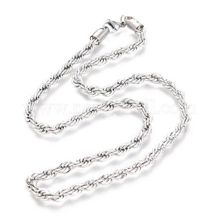 304 Stainless Steel Rope Chain Necklaces NJEW-F226-03P-10-1