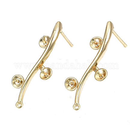 Brass Stud Earring Findings KK-T062-66G-A-NF-1