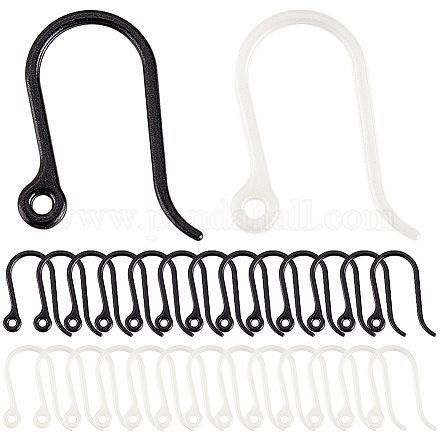 SUNNYCLUE 1 Box 200Pcs Plastic Earring Hooks Hypoallergenic Earring French Hooks Non-Allergenic Fish Hook Ear Wires Earrings Components Earring Findings for jewellery Making Replacement Kit Black KY-SC0001-67-1