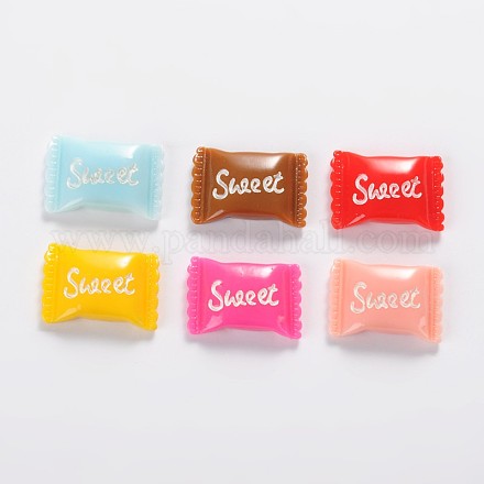 Scrapbook Embellishments Flatback Cute Candy with Word Sweet Plastic Resin Cabochons CRES-Q121-M-1