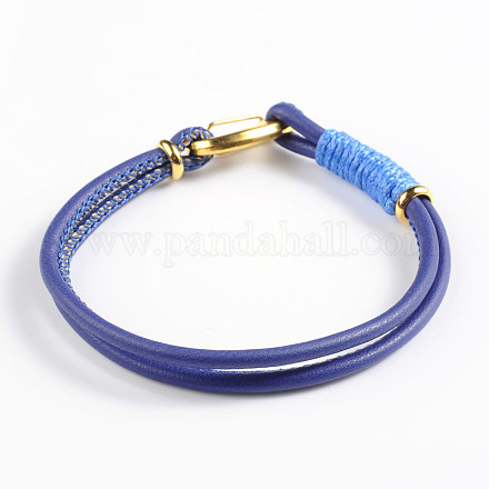 Imitation Leather Handmade Cord Bracelets BJEW-M148-02-1