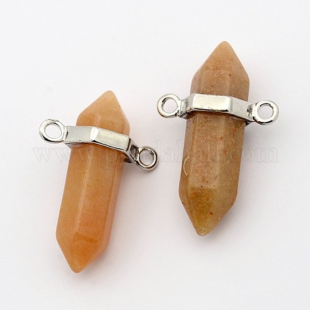 Natural Red Aventurine Bullet Pointed Pendants G-F176-07-1