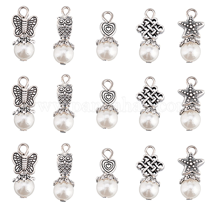 Arricraft 6 ensembles de pendentifs en perles imitées en acrylique FIND-AR0003-39-1