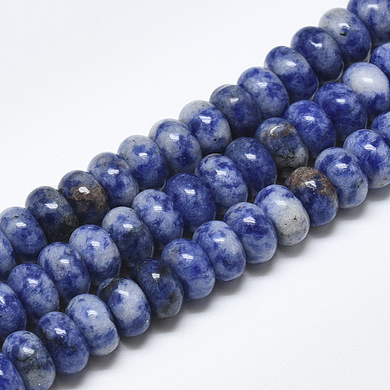 Fili di perle di diaspro macchia blu naturale G-T122-02N-1