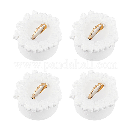 Soportes de exhibición de anillo de yeso en forma de flor ODIS-WH0029-98-1
