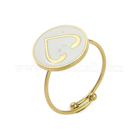 Ионное покрытие (ip) плоское круглое с сердцевиной из нержавеющей стали 304 эмалированное кольцо RJEW-A038-05G-1