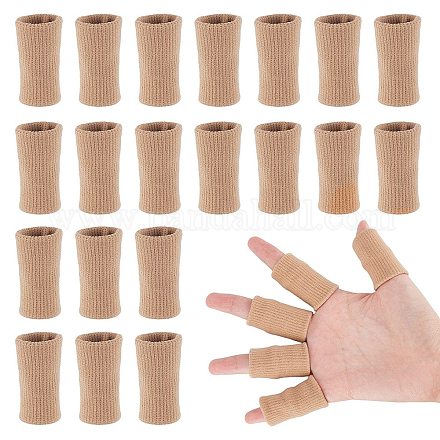 GORGECRAFT 2 Colors 20Pcs Finger Sleeves Arthritis Fingers Splint Rings Breathable Finger Sleeve Compression Pression Protector for Volleyball Basketball Sports AJEW-GF0006-04-1