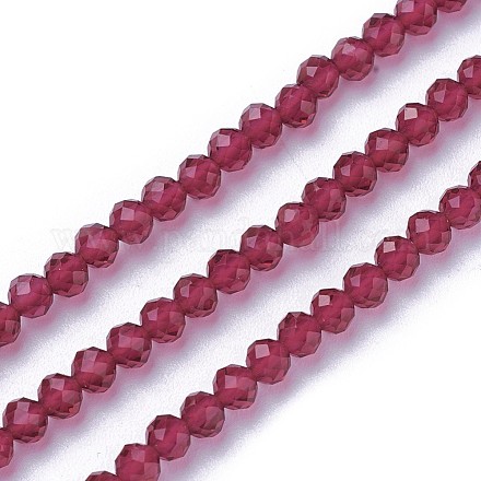Faceted Glass Beads Strands G-F619-09D-3mm-1
