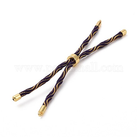 Bracelets argentés en corde de nylon MAK-C003-03G-23-1