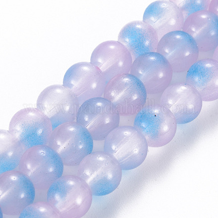 Chapelets de perles en verre peint par pulvérisation GGLA-S058-001E-03-1