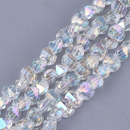 Chapelets de perles en verre électroplaqué EGLA-S179-02A-F01-1