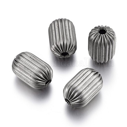 304 Stainless Steel Corrugated Beads STAS-P218-25-6mm-1