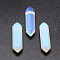 Faceted Opalite Double Terminated Points, for Wire Wrapped Pendants Making, No Hole/Undrilled, 30x9x9mm