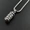 Retro Vintage Stainless Steel Six-Word Mantra Pendant Necklaces, Stainless Steel Color