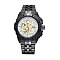 Alloy Watch Head Mechanical Watches, with Stainless Steel Watch Band, Gunmetal & Golden, White, 70x22mm, Watch Head: 55x52x17.5mm, Watch Face: 34mm