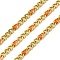 Ion Plating(IP) 304 Stainless Steel Enamel Chains, Soldered, with Spool, Dark Orange, 11x3x1.5mm