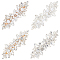 4 Pcs 4 Styles Rhinestone Hair Barrettes, Flower Crystal Hairpin Pearl Hair Clips for Woman Gift Decoration(Silver Golden Light Gold)
