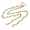 Brass Cable Chain Necklace Making, with Natural Black Spinel, Rack Plating, Long-Lasting Plated, Real 18K Gold Plated, Solded, 19.49 inch(49.5cm)