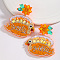 Acrylic Dangle Stud Earrings, Fish, 71x62mm