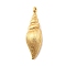 Brass Pendants, Conch Shape, Nickel Free, Real 18K Gold Plated, 25x7.5x7.5mm, Hole: 1.5mm