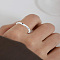 1Pc Brass Finger Rings, Heart Pattern, Platinum, 2mm, US Size 6(16.5mm)