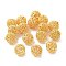 Rack Plating Brass Hollow Beads, Cadmium Free & Lead Free, Round, Real 18K Gold Plated, 10mm, Hole: 1.2mm
