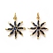 Brass Micro Pave Blue Cubic Zirconia Pendants, with Jump Rings, Flower, Gunmetal & Golden, 20x18x4mm, Hole: 3mm