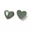 Resin Cabochons, Heart, Dark Olive Green, 17x18x7mm