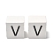 Wood European Beads, Large Hole Beads, Cube with Letter, Letter V, 30.5x30.5x29.5~30.5mm, Hole: 5mm