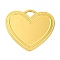 Ion Plating(IP) 304 Stainless Steel Pendants, Heart Charm, Real 18K Gold Plated, 33.5x36.5x1.5mm, Hole: 5mm